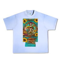 Grape Ice i hate everyone but coffee helps western skeleton coffee sunflowers 12 Urban Heavy Tee - Artiststas