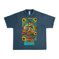 Midnight Navy i hate everyone but coffee helps western skeleton coffee sunflowers 12 Urban Heavy Tee - Artiststas