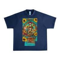 Navy i hate everyone but coffee helps western skeleton coffee sunflowers 12 Urban Heavy Tee - Artiststas