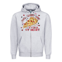 Heather Grey you'll always have a pizza my heart Zipper Hoodie - MaliasSmallBusiness