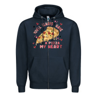 Navy you'll always have a pizza my heart Zipper Hoodie - MaliasSmallBusiness