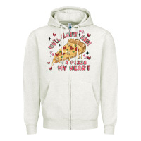 Oatmeal Heather you'll always have a pizza my heart Zipper Hoodie - MaliasSmallBusiness