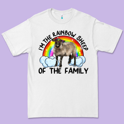 Premium Tee i'm the rainbow sheep of the family suffolk sheep black face sheep