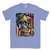 Colony Blue American Flag With Bass Fish Classic Tee - LillyAllenDesigns
