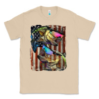 Mushroom American Flag With Bass Fish Classic Tee - LillyAllenDesigns