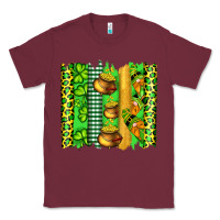 Burgundy st patricks gnomes and cloves with leopard  brushstrokes Classic Tee - Artiststas