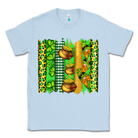 Dusty Blue st patricks gnomes and cloves with leopard  brushstrokes Classic Tee - Artiststas