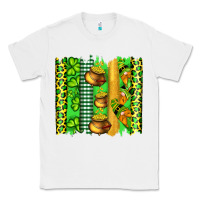 White st patricks gnomes and cloves with leopard  brushstrokes Classic Tee - Artiststas
