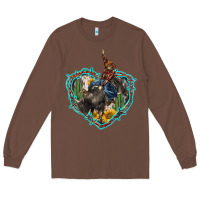 Chestnut western heart bullfighter  cactus sunflower aztek pattern Long Sleeve Tee - BarkalooDesign
