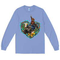 Colony Blue western heart bullfighter  cactus sunflower aztek pattern Long Sleeve Tee - BarkalooDesign