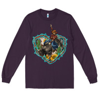 Plum western heart bullfighter  cactus sunflower aztek pattern Long Sleeve Tee - BarkalooDesign