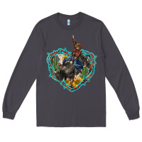Smoke western heart bullfighter  cactus sunflower aztek pattern Long Sleeve Tee - BarkalooDesign