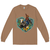 Western Heart Bullfighter  Cactus Sunflower Aztek Pattern Long Sleeve Tee | Teevron