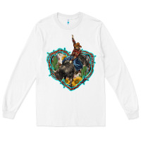 White western heart bullfighter  cactus sunflower aztek pattern Long Sleeve Tee - BarkalooDesign