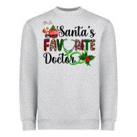 Heather Grey santa's favorite doctor Heavyweight Sweatshirt - AdoDesignShop