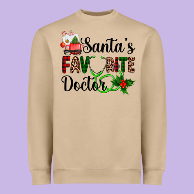 Santa's Favorite Doctor Heavyweight Sweatshirt Designed By Adodesignshop