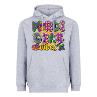 Heather Grey mardi gras vibes Heavyweight Hoodie - LillyAllenDesigns