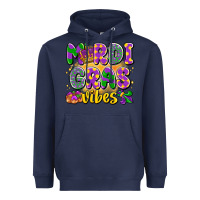 Navy mardi gras vibes Heavyweight Hoodie - LillyAllenDesigns