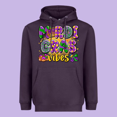 Mardi Gras Vibes Heavyweight Hoodie Designed By Lillyallendesigns