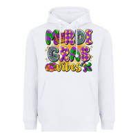 White mardi gras vibes Heavyweight Hoodie - LillyAllenDesigns