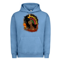Pigment Pebble Blue juneteenth freedom 1865 Urban Hoodie - CowGirlArtShop