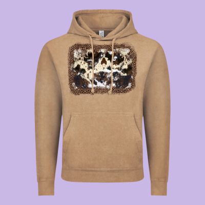 Cowhide Leopard Background Vintage Hoodie Designed By Jahusdesignshop