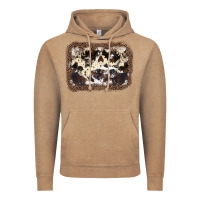 Vintage Coffee Cowhide Leopard Background Vintage Hoodie - JahusDesignShop