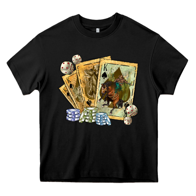 Western Rodeo Playing Cards Tbw Heavy Core Tee by texasbilliewilder | Teevron