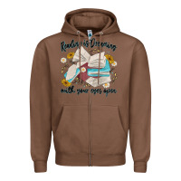 Chestnut reading is dreaming with your eyes open Zipper Hoodie - MaliasSmallBusiness