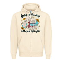 Sandshell reading is dreaming with your eyes open Zipper Hoodie - MaliasSmallBusiness