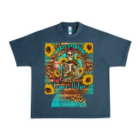 Midnight Navy i hate everyone but coffee helps western skeleton coffee sunflowers 12 Urban Heavy Tee - Artiststas