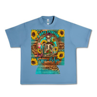 Pebble Blue i hate everyone but coffee helps western skeleton coffee sunflowers 12 Urban Heavy Tee - Artiststas