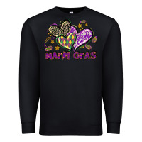 Black Mardi Gras heart Premium Sweatshirt - LillyAllenDesigns