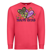Cardinal Mardi Gras heart Premium Sweatshirt - LillyAllenDesigns