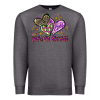 Charcoal Heather Mardi Gras heart Premium Sweatshirt - LillyAllenDesigns