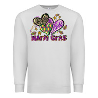 Dove Grey Mardi Gras heart Premium Sweatshirt - LillyAllenDesigns