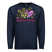 Navy Mardi Gras heart Premium Sweatshirt - LillyAllenDesigns