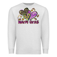 Oatmeal Heather Mardi Gras heart Premium Sweatshirt - LillyAllenDesigns