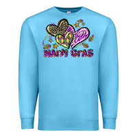 Ocean Blue Mardi Gras heart Premium Sweatshirt - LillyAllenDesigns