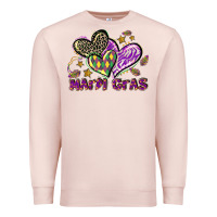 Pale Pink Mardi Gras heart Premium Sweatshirt - LillyAllenDesigns