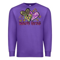 Purple Mardi Gras heart Premium Sweatshirt - LillyAllenDesigns