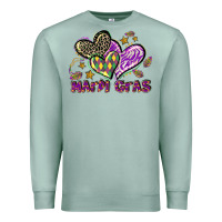 Seafoam Mardi Gras heart Premium Sweatshirt - LillyAllenDesigns