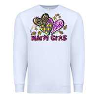 White Mardi Gras heart Premium Sweatshirt - LillyAllenDesigns