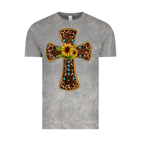 Cloud Rock leopard gemstone sunflower cross Vintage Tee - JahusDesignShop