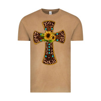 Vintage Camel leopard gemstone sunflower cross Vintage Tee - JahusDesignShop