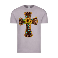 Vintage Zinc leopard gemstone sunflower cross Vintage Tee - JahusDesignShop