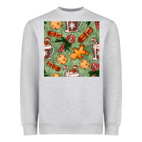 Christmas Hot Chocolate And Cookies Seamless Pattern Heavyweight Sweatshirt | Teevron