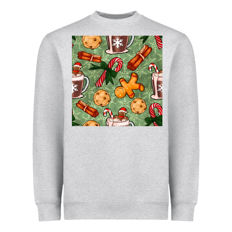Christmas Hot Chocolate And Cookies Seamless Pattern Heavyweight Sweatshirt by BundleAndBundleShop | Teevron