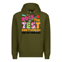 Army Green rock the test don't stress! just do your best Premium Hoodie - JahusDesignShop