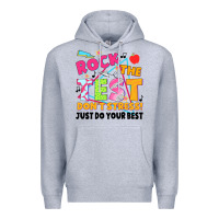 Heather Grey rock the test don't stress! just do your best Premium Hoodie - JahusDesignShop